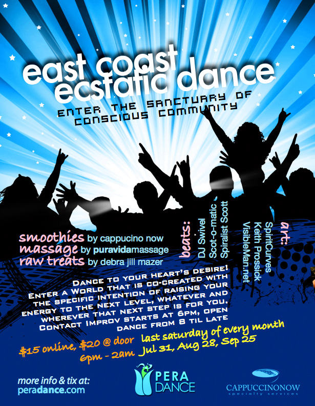 East Coast Ecstatic Dance Flyer for Pera Studio